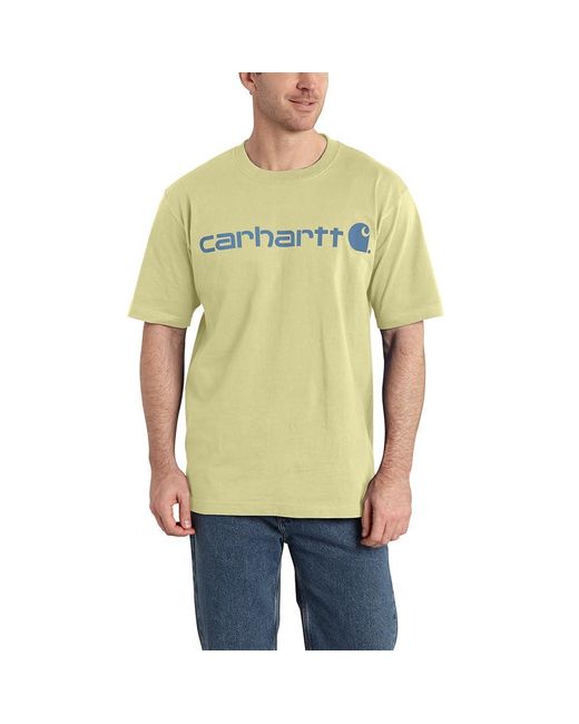 Carhartt Green Big & Tall Loose Fit Heavyweight Short-sleeve Logo Graphic T-shirt for men