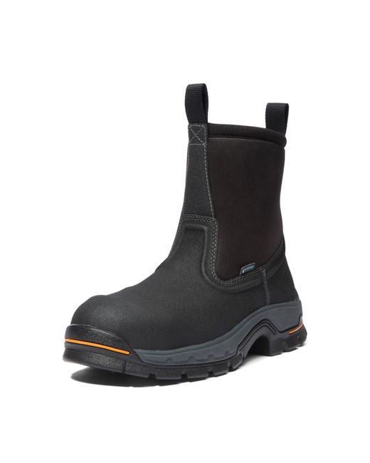 Timberland Black Stockdale Pull-on Alloy Safety Toe Waterproof Industrial Work Boot for men