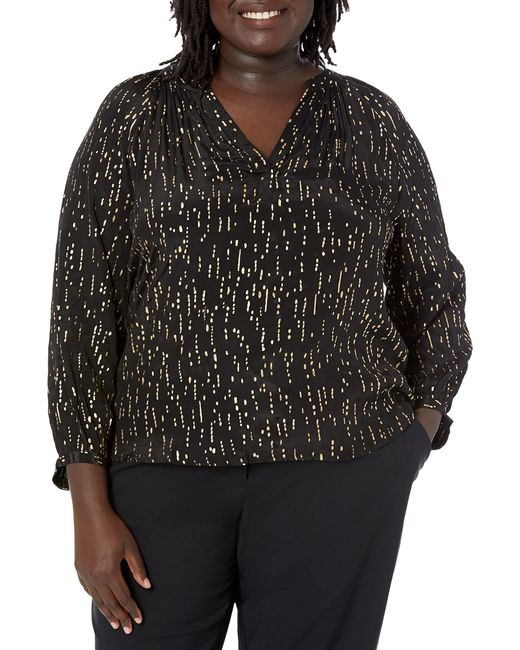 Velvet By Graham & Spencer Black Velvet By Graham And Spencer Nixie Knotch Neck Short Sleeve Blouse