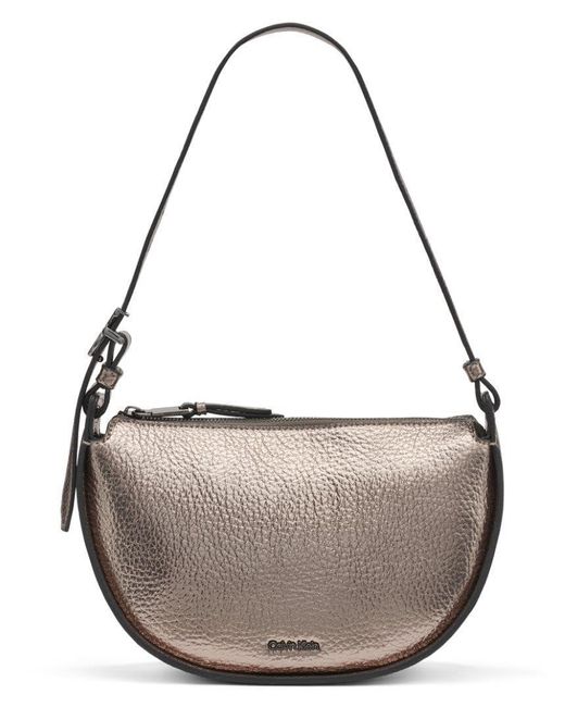 Calvin Klein Metallic Gemma Top Zip Demi Shoulder Bag