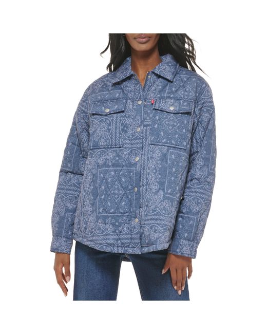 Levi's Blue Diamond Quilted Shirt Jacket