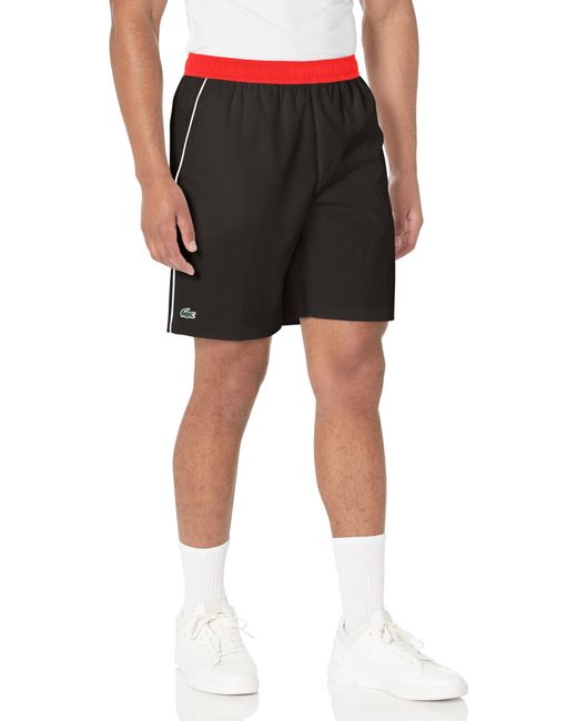 Lacoste Black Regular Fit Taffeta Tennis Short for men