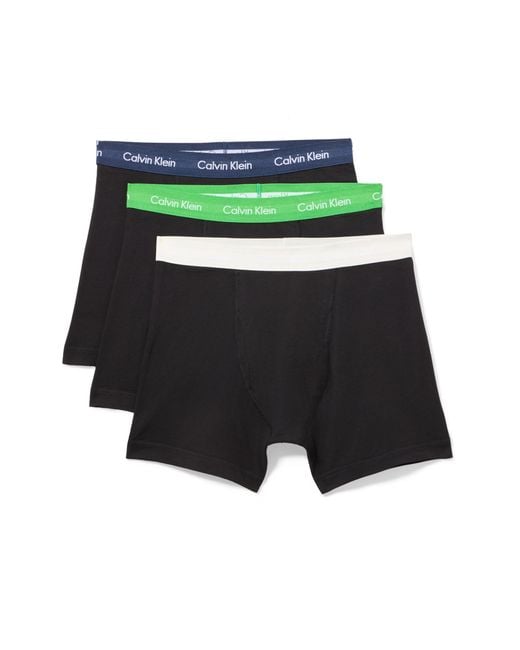 Calvin Klein Green Cotton Stretch 3-pack Boxer Brief for men