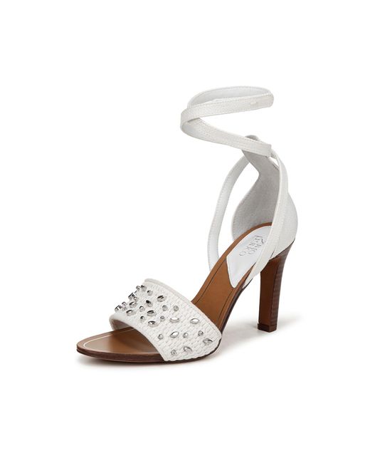 Franco Sarto S Eleanor Ankle Strap High Heel Sandal White 6.5 M