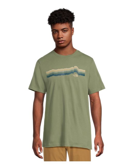 The North Face Green Evolution Tequila Sunrise Short-sleeve Tee | Cotton Shirt With A Graphic Design for men