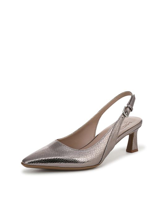 Naturalizer Brown Tansy Pump Patina Pewter Faux Leather 7.5 W