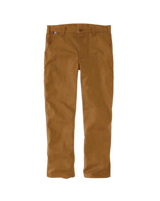 Carhartt Brown Flame Resistant Rugged Flex Relaxed Fit Duck Utility Work Pant for men