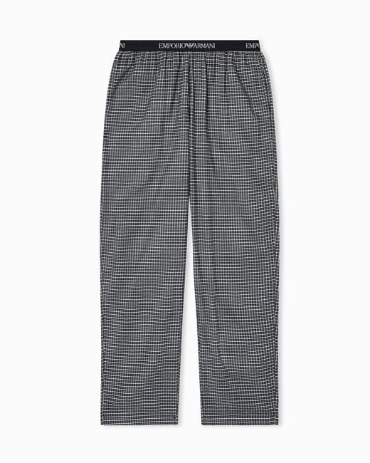 Emporio Armani Gray Classic Logo Elastic Waistband Pajama Pants for men