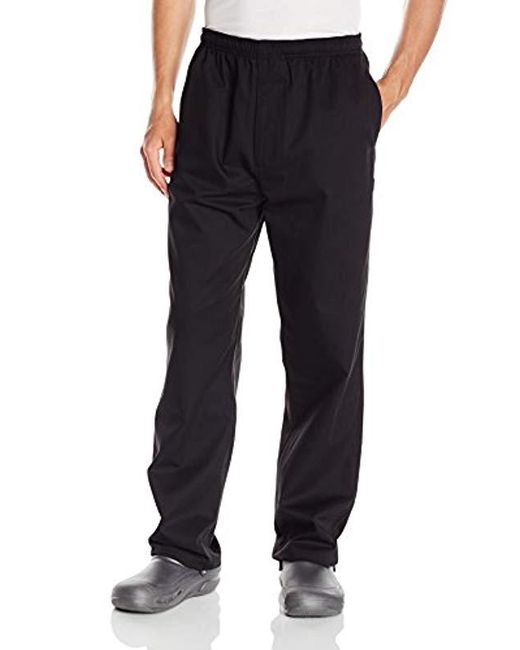 Dickies Chef Traditional Baggy Pant With Zipper Fly in Black for Men