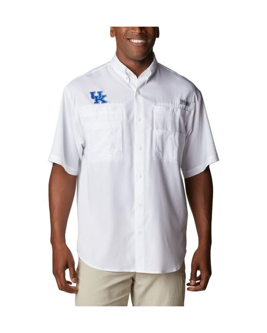 Columbia White Tamiami Short Sleeve Shirt for men