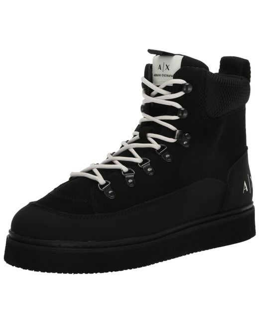 Emporio Armani Black A | X Armani Exchange Cold Weather Lace Up Boot Fashion for men