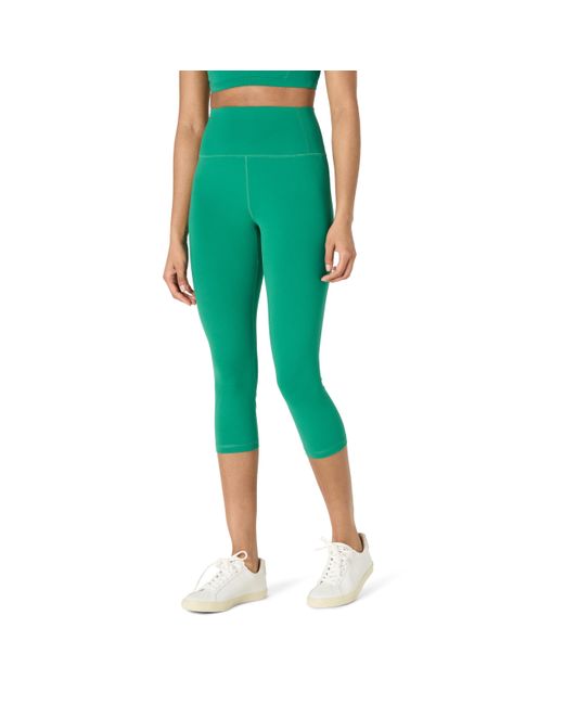 Amazon Essentials Green Active FormFlex Buttery Soft Capri-Leggings für Yoga und Workouts mit Taschen