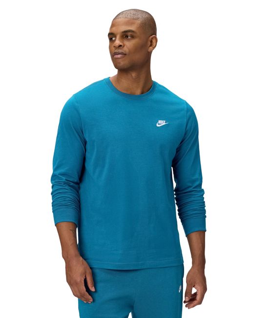 Nike Blue Sportswear Club Long-sleeve T-shirt for men
