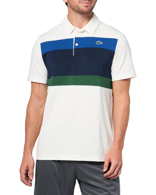 Lacoste Men's Blue Sport Regular Fit Color Block Golf Polo Shirt