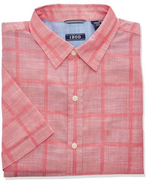 Izod Saltwater Short Sleeve Windowpane 