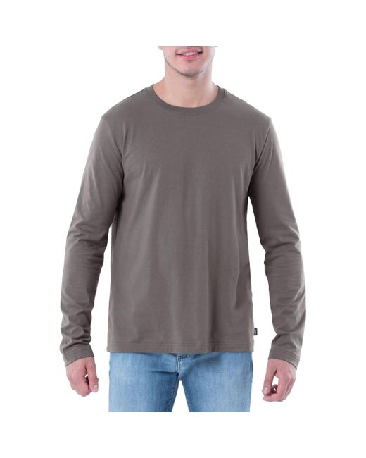 Lee Jeans Gray Long Sve Cotton T-shirt for men