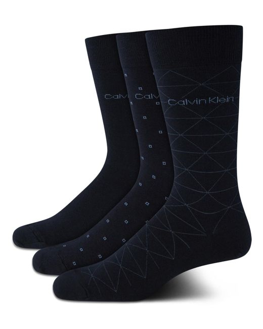 Calvin Klein Black 3 Pack Soft Athletic Performance Crew Socks For - Casual Long S Sport for men
