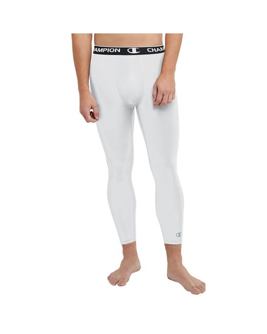 Champion Multicolor , Total Support Pouch, Mvp, 3/4 Compression Tights For , White C Logo, Small for men