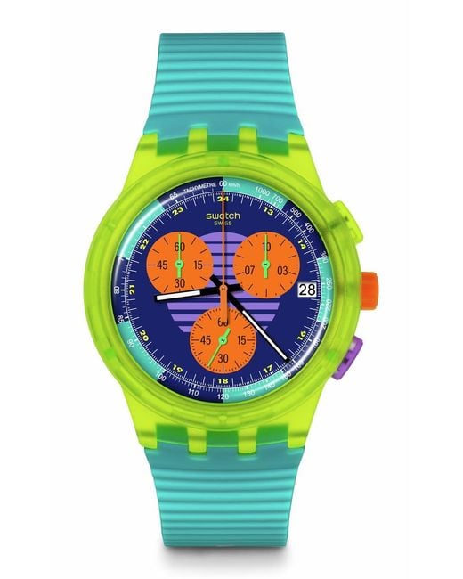 Swatch Gray Casual Watch Multicolor Quartz Plastic Neon Wave