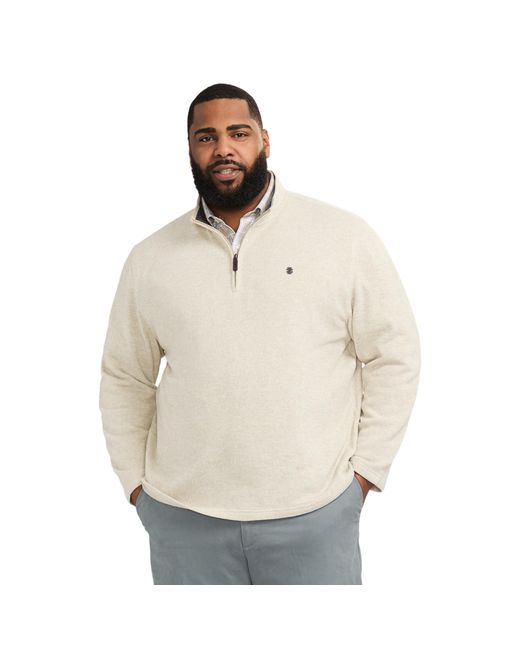 Izod Natural Big And Tall Thermosoft Quarter Zip Sweater Fleece Pullover for men