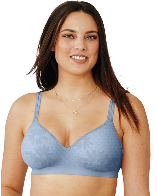 Hanes Ultimate Perfect Coverage Comfortflex Fit Wirefree Bra Dhhu08 in Blue