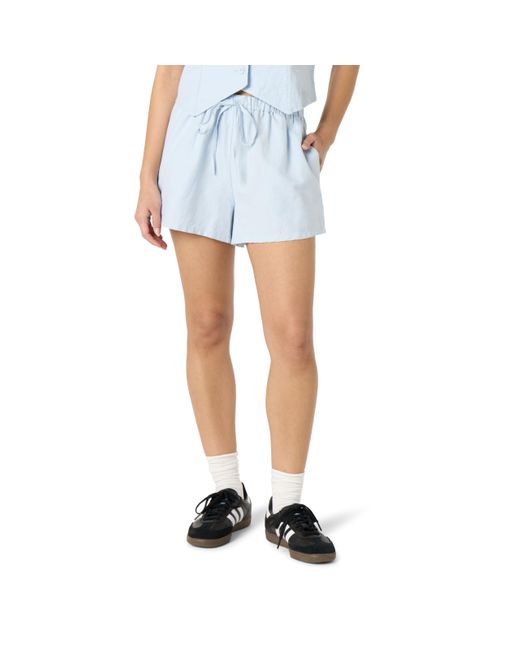 The Drop Blue 's Emilie Relaxed Pull-on Linen Shorts