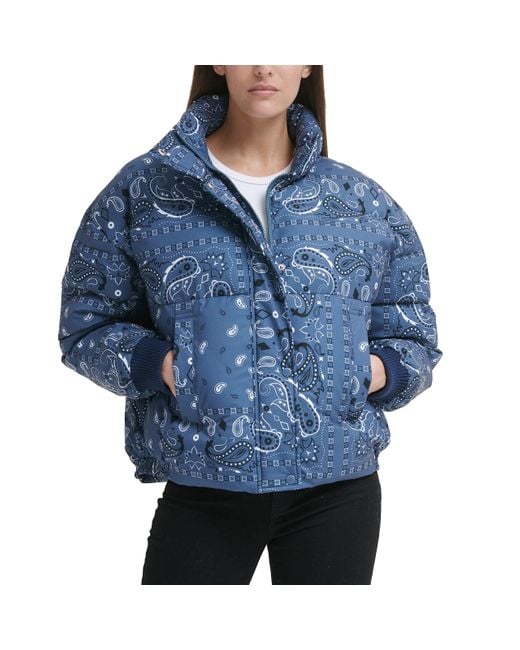 Levi's Blue Cinch Waist Puffer Jacket