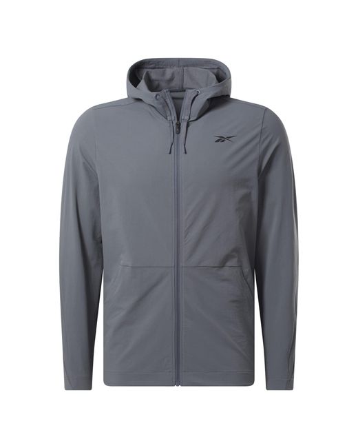 Reebok Gray Performance Woven Full Zip Jacket for men