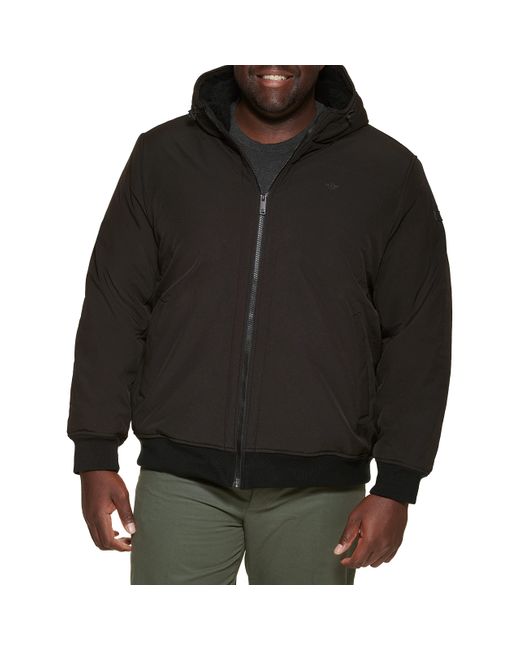 Dockers Softshell Sherpa Lined Bomber Jacket in Black for Men Lyst