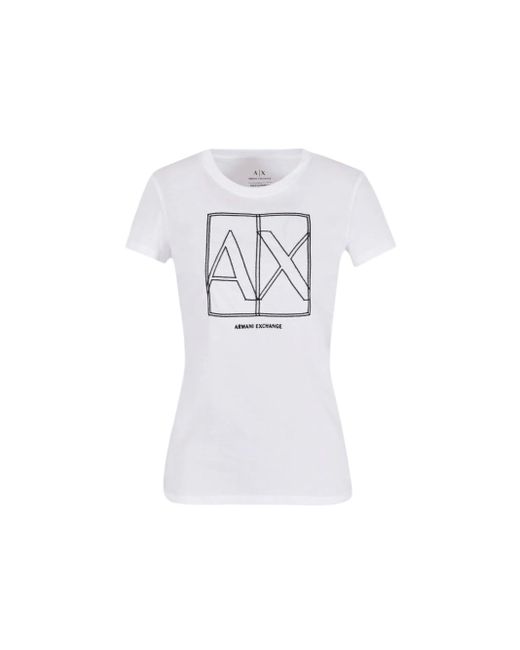 Emporio Armani White A | X Armani Exchange A|x Logo Slim T-shirt