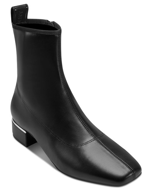 DKNY Black Vaider Heeled Bootie With Side Zipper Fashion Boot