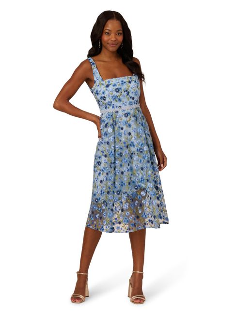 adrianna papell blue dress Adrianna Papell Platinum Bridesmaid Dress Style 40107 main image 1