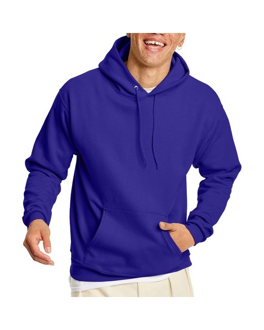 Hanes Blue Pullover Ecosmart Hooded Sweatshirt for men