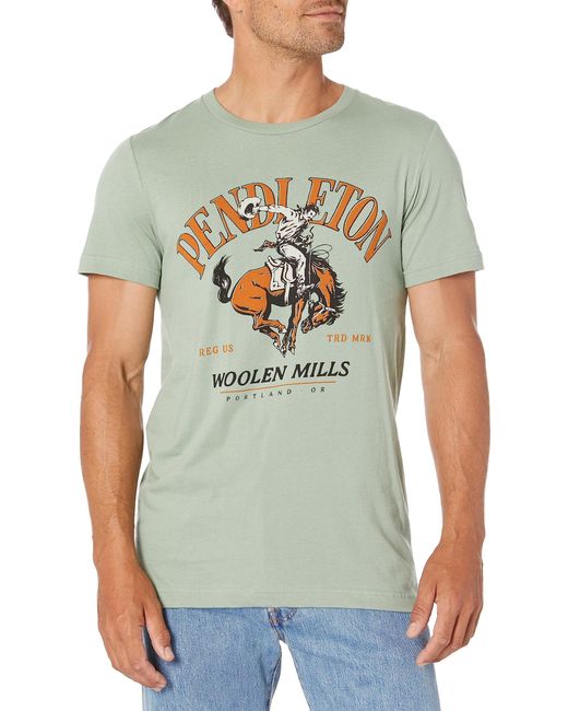 Pendleton Green Short Sleeve Bucking Horse Graphic T-shirt for men