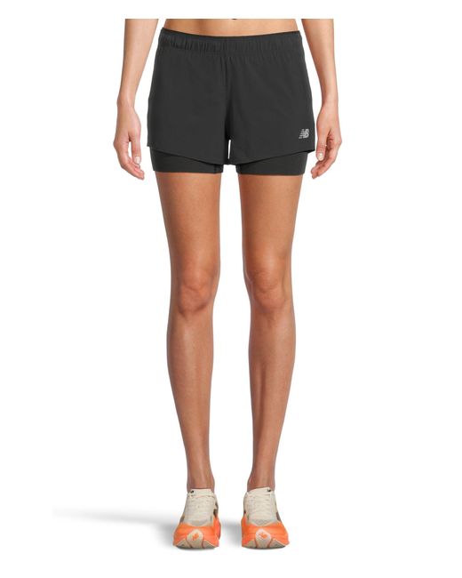 New Balance Black Rc Seamless 2 In 1 Shorts
