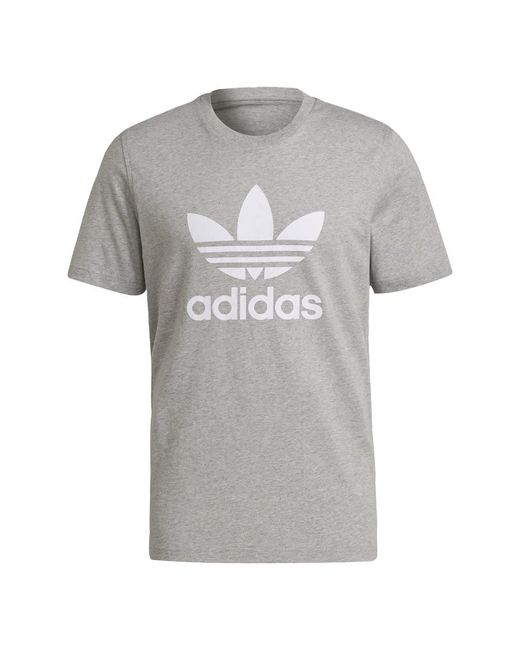 Adidas Originals Gray Mens Adicolor Classics Trefoil T-shirt T Shirt for men