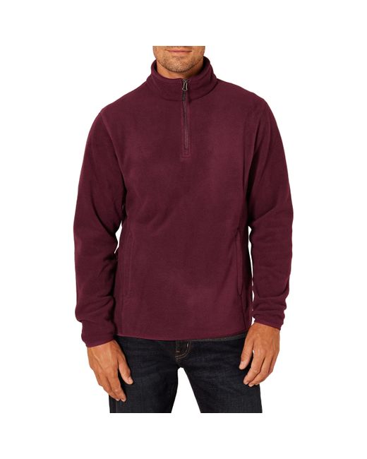 Amazon Essentials Purple Quarter-zip Polar Fleece Jacket-discontinued Colors for men