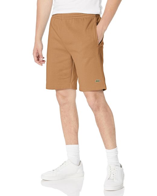 Lacoste Natural Organic Brushed Cotton Fleece Shorts for men