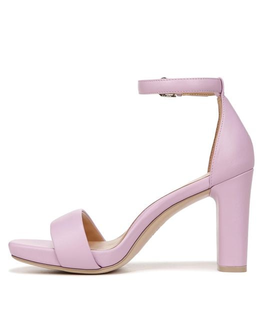 Naturalizer Pink S Joy Ankle Strap Heeled Dress Sandal Lilac Orchid Purple Leather 6 W
