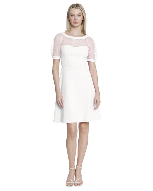 Maggy London White Illusion Dress Occasion Event Party Holiday Cocktail Guest Of Wedding