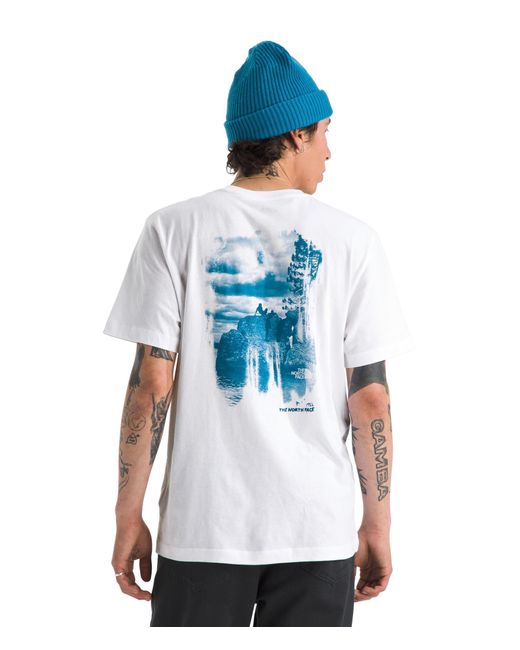 The North Face Evolution Nature Exposure Short-sleeve Tee | Cotton Shirt With Classic Logo & Graphic Tnf White for men