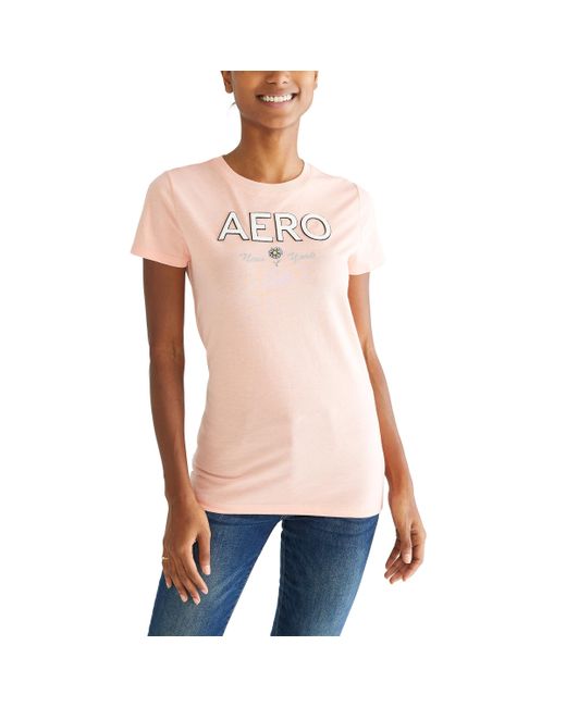 Aéropostale Pink Block Short Sleeve Graphic Tee
