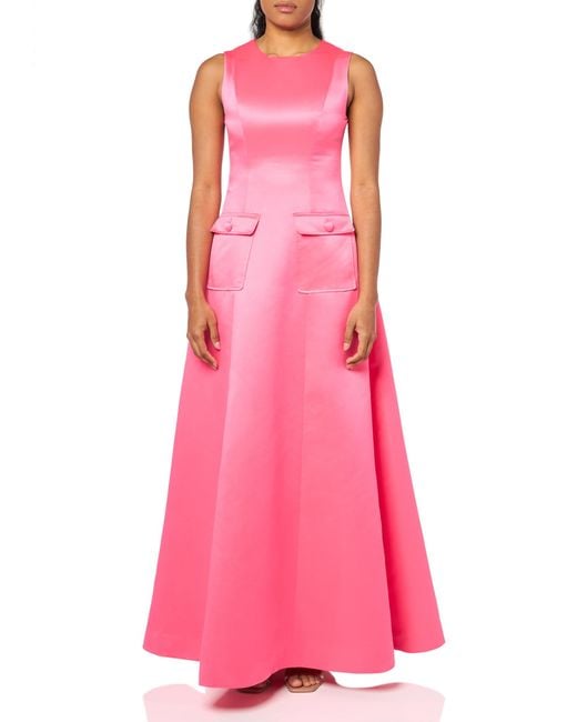 Trina Turk Pink Satin Maxi Dress