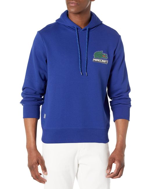 Lacoste Cotton Long Sleeve Minecraft Croc Hooded Sweatshirt in Blue for ...