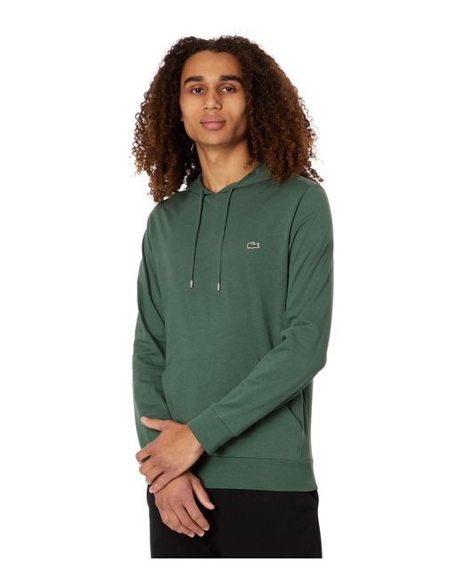 Lacoste Green Long Sleeve Hooded Jersey Cotton T-shirt Hoodie for men