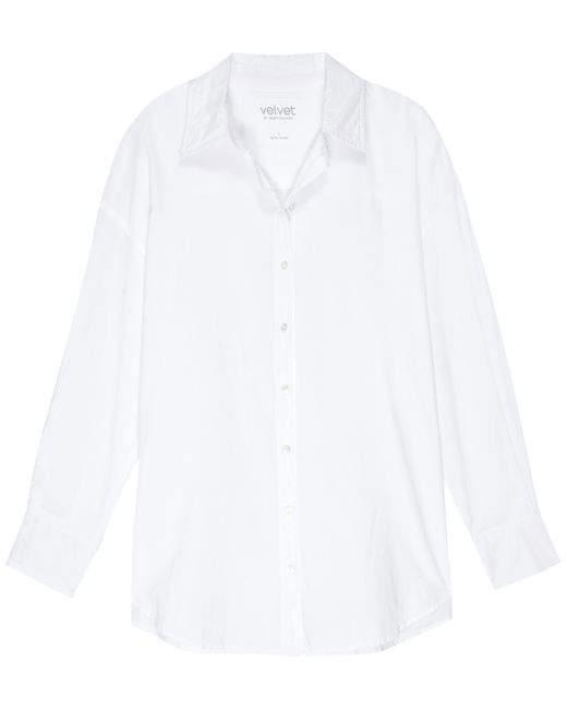 Velvet By Graham & Spencer White Velvet By Jenny Graham Redondo Cotton Button Up Shirt