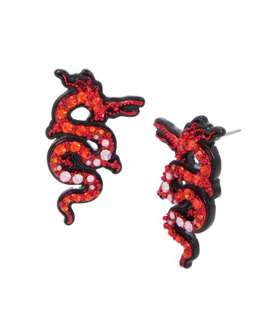 Betsey Johnson Red S Dragon Post Earrings