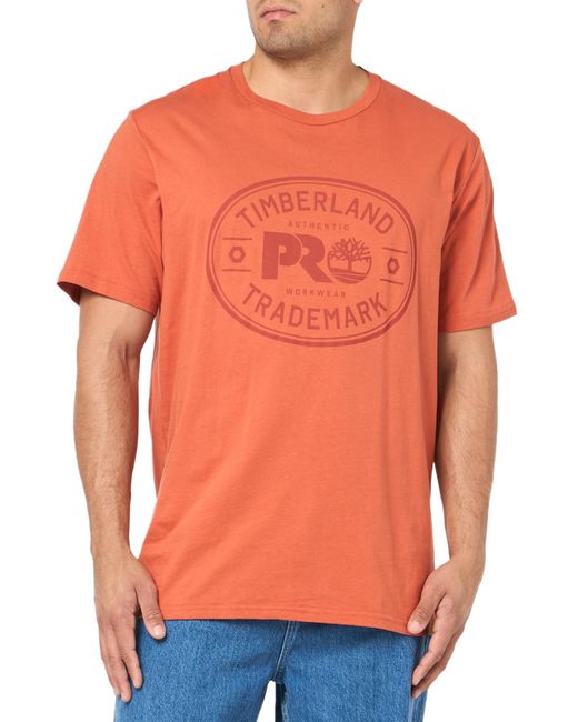 Timberland Orange Trademark Graphic Short-sleeve T-shirt for men