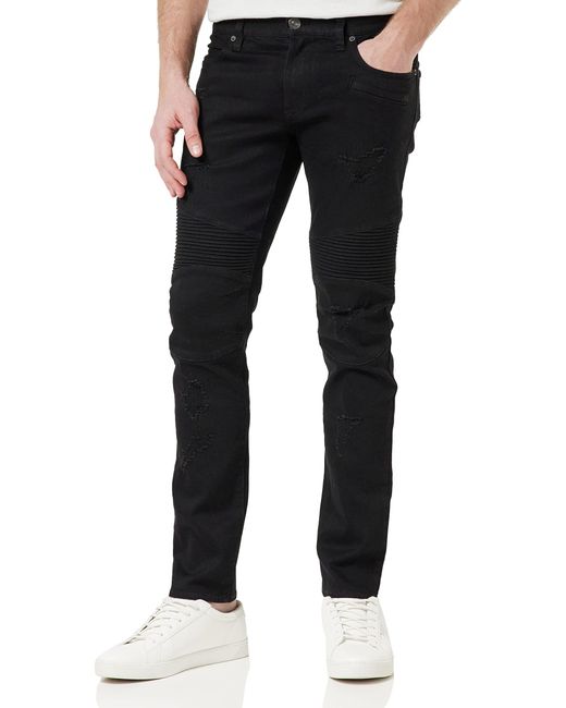 Armani Exchange J27 Distressed Skinny Biker Jens in Black for Men Lyst