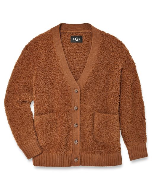 Ugg Brown Sherell Cloudfluff Cardigan Sweater